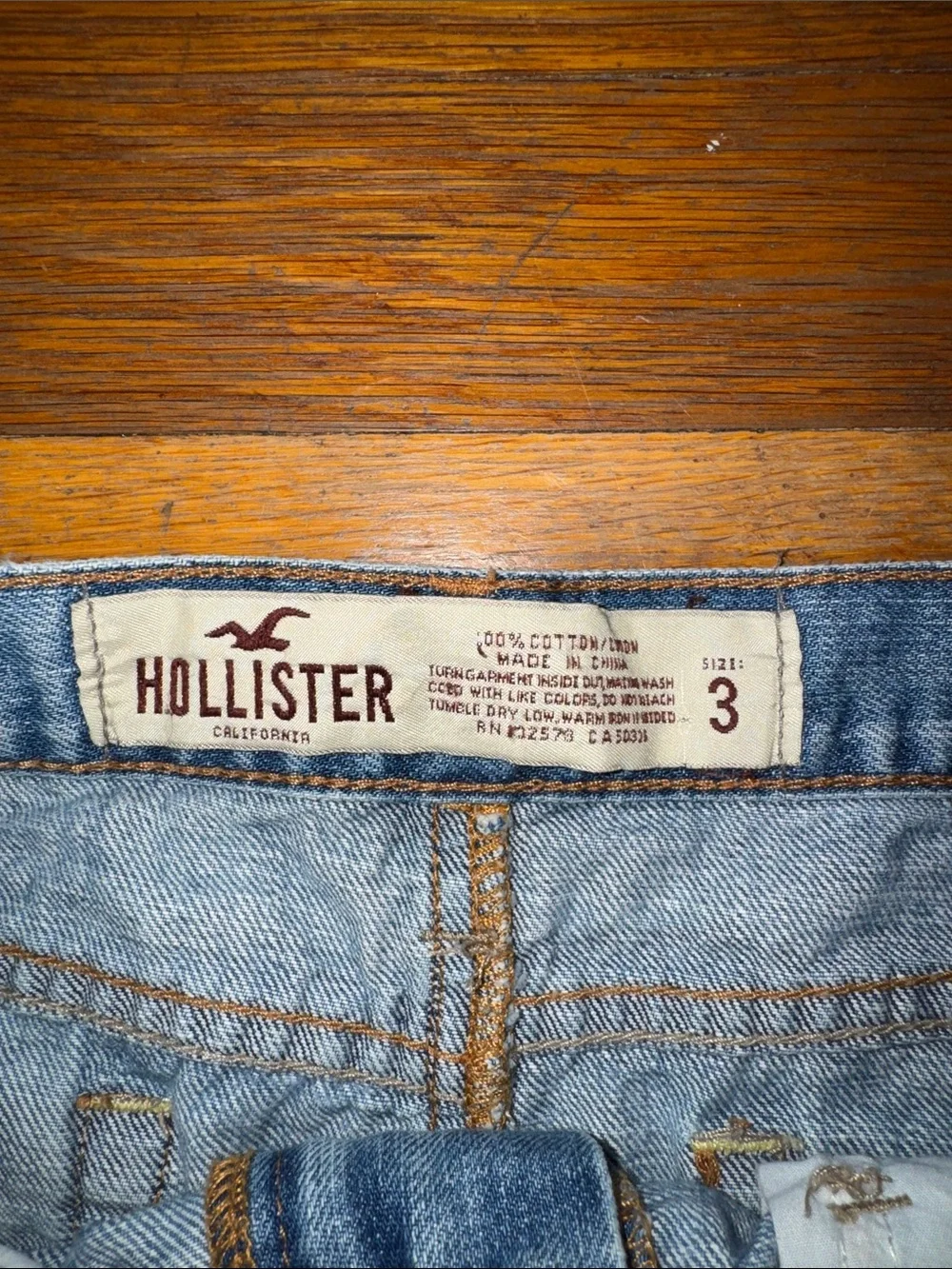 Vintage Hollister Light Blue Distressed Denim Mini Skirt - Picture 2 of 6